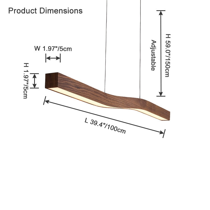 Lámpara colgante lineal de madera WOMO-WM2443