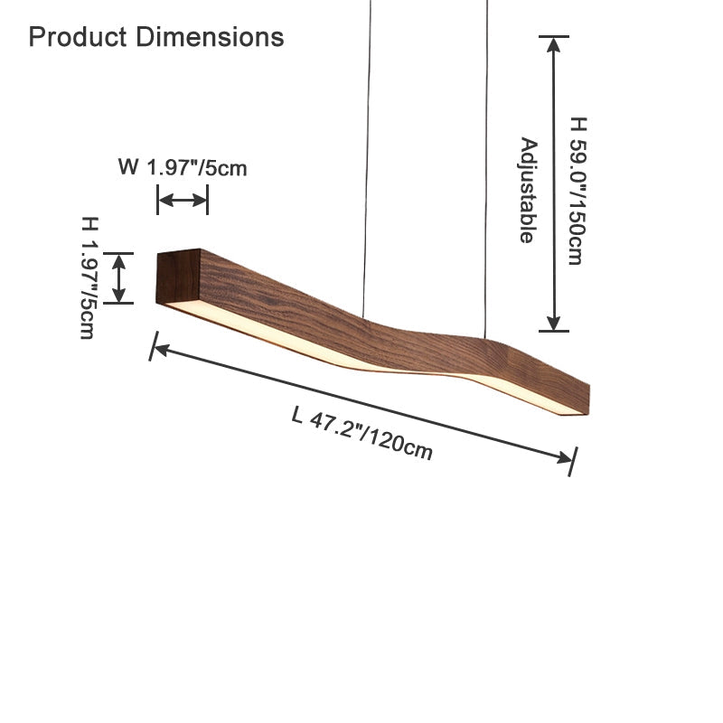 Lámpara colgante lineal de madera WOMO-WM2443