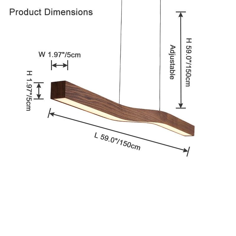 Lámpara colgante lineal de madera WOMO-WM2443