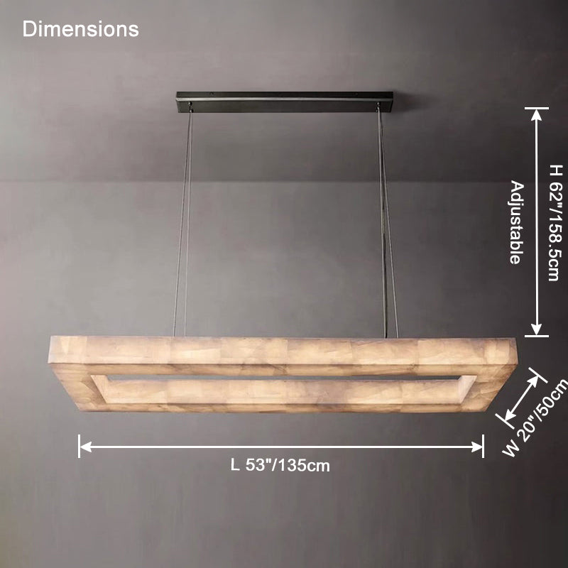 WOMO-WM2822 Alabaster Rectangular Chandelier