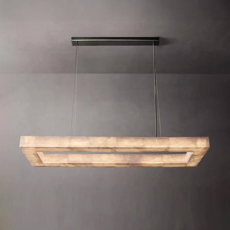 WOMO-WM2822 Alabaster Rectangular Chandelier
