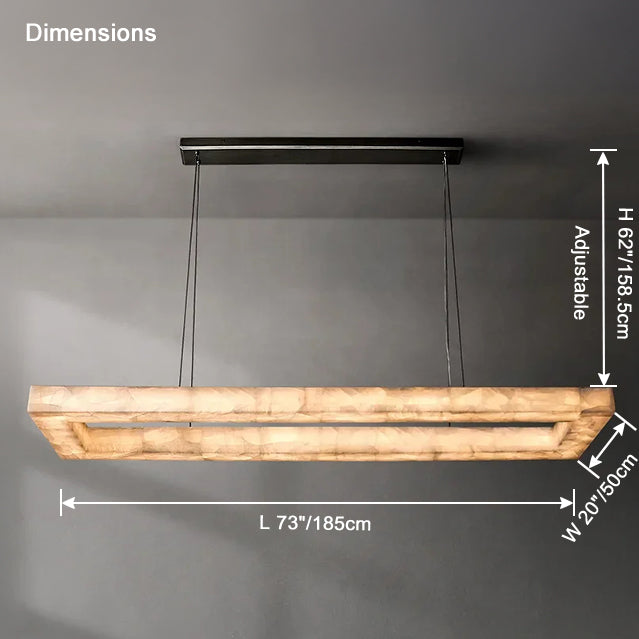 WOMO-WM2822 Alabaster Rectangular Chandelier