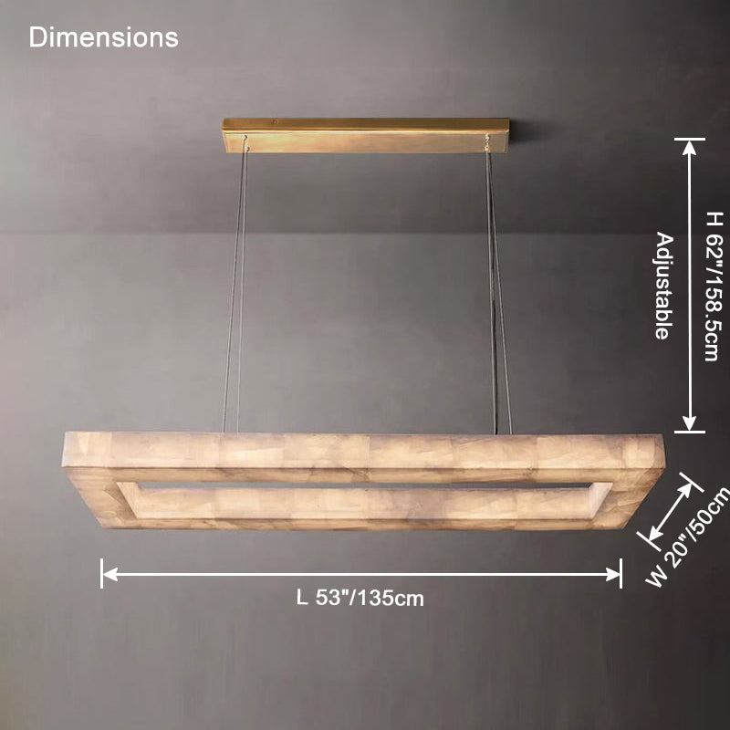 WOMO-WM2822 Alabaster Rectangular Chandelier