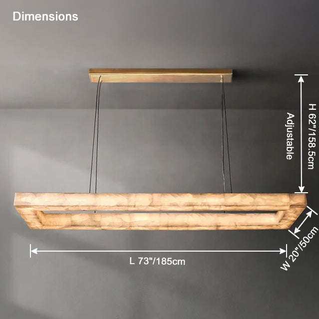 WOMO-WM2822 Alabaster Rectangular Chandelier