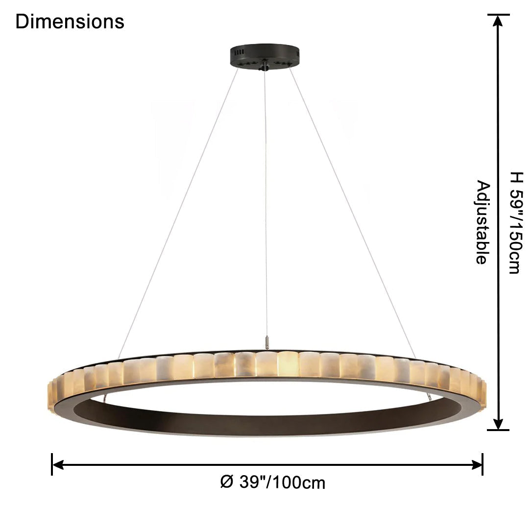 WOMO Multi-Tiered Alabaster Round Chandelier - WM2858