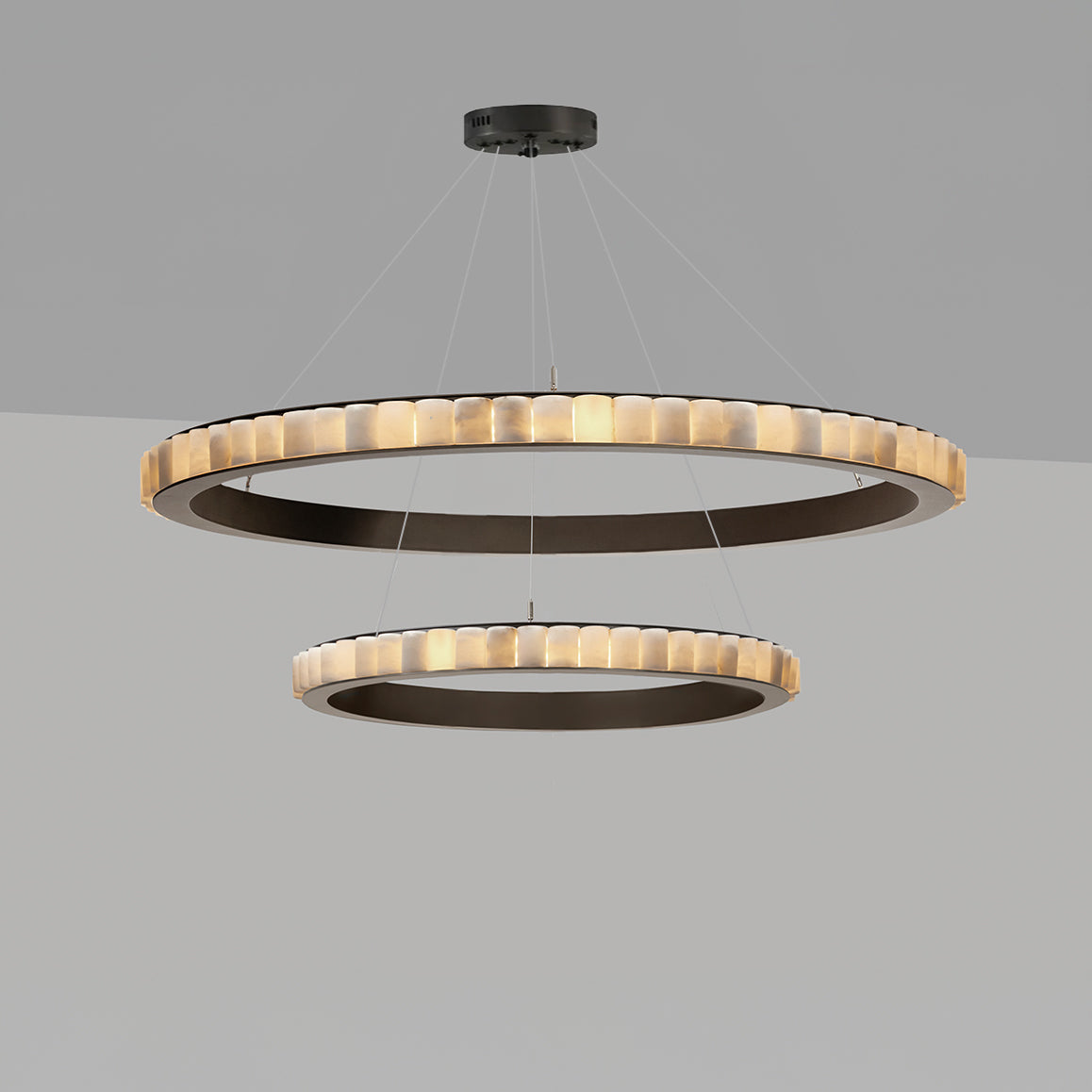 WOMO Multi-Tiered Alabaster Round Chandelier - WM2858