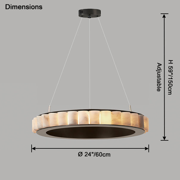 WOMO Multi-Tiered Alabaster Round Chandelier - WM2858