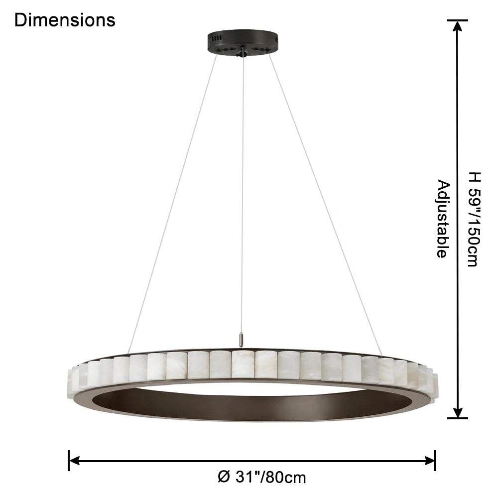 WOMO Multi-Tiered Alabaster Round Chandelier - WM2858