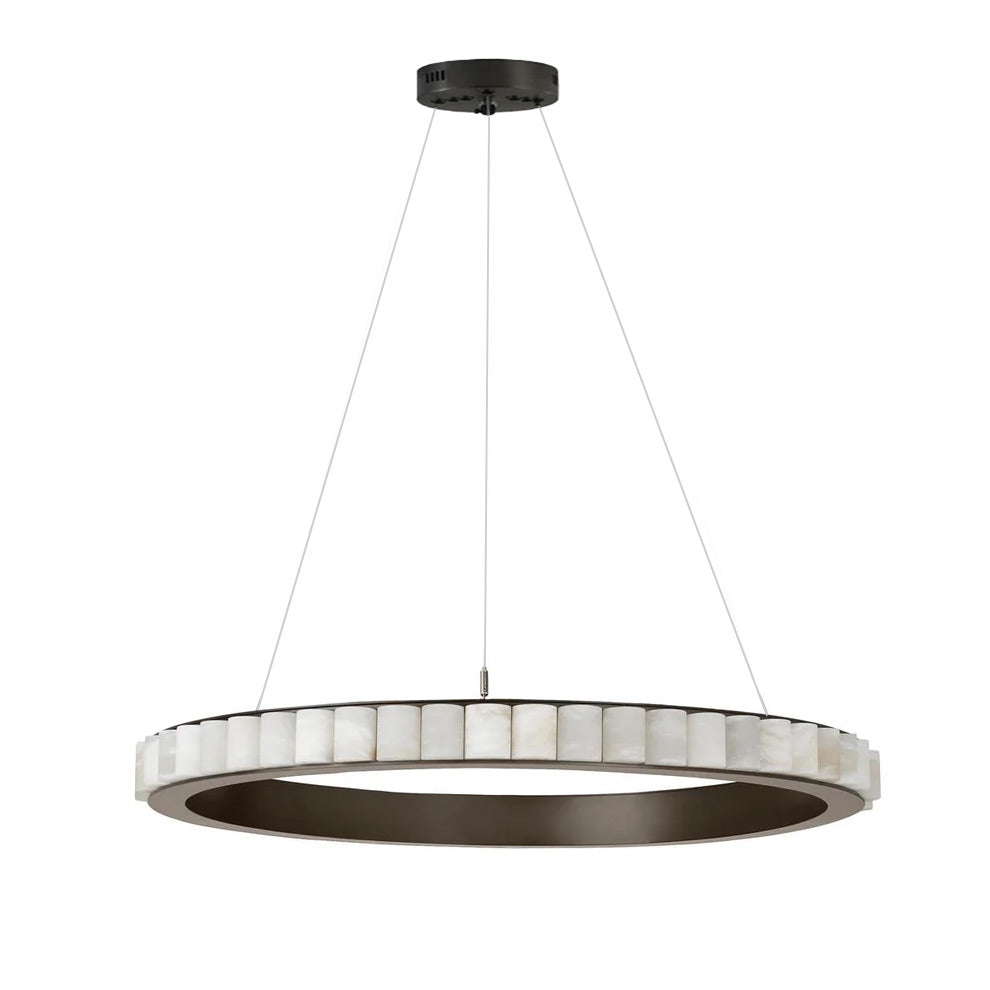 WOMO Multi-Tiered Alabaster Round Chandelier - WM2858