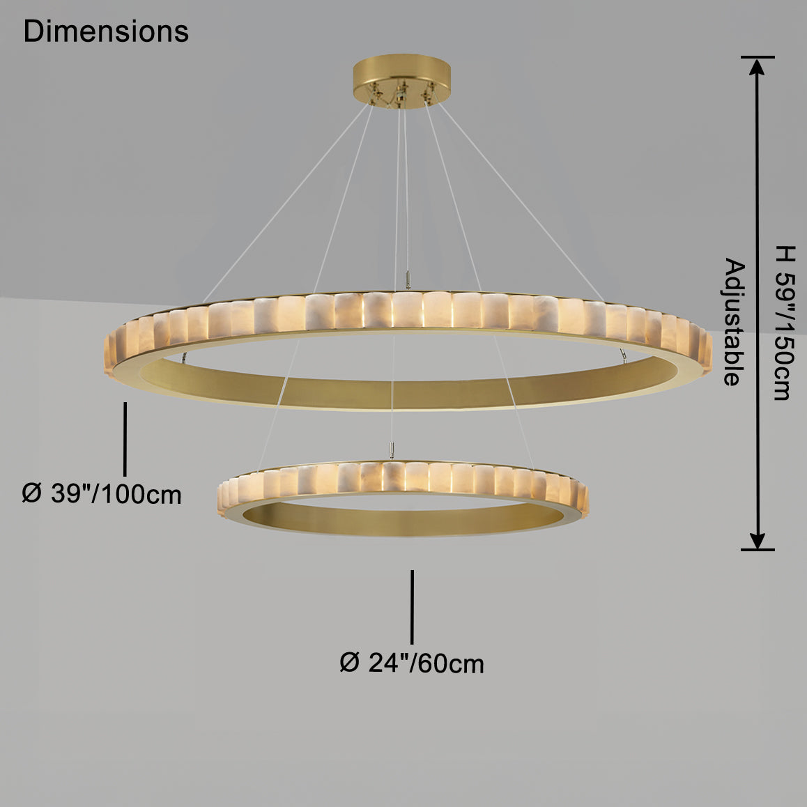 WOMO Multi-Tiered Alabaster Round Chandelier - WM2858