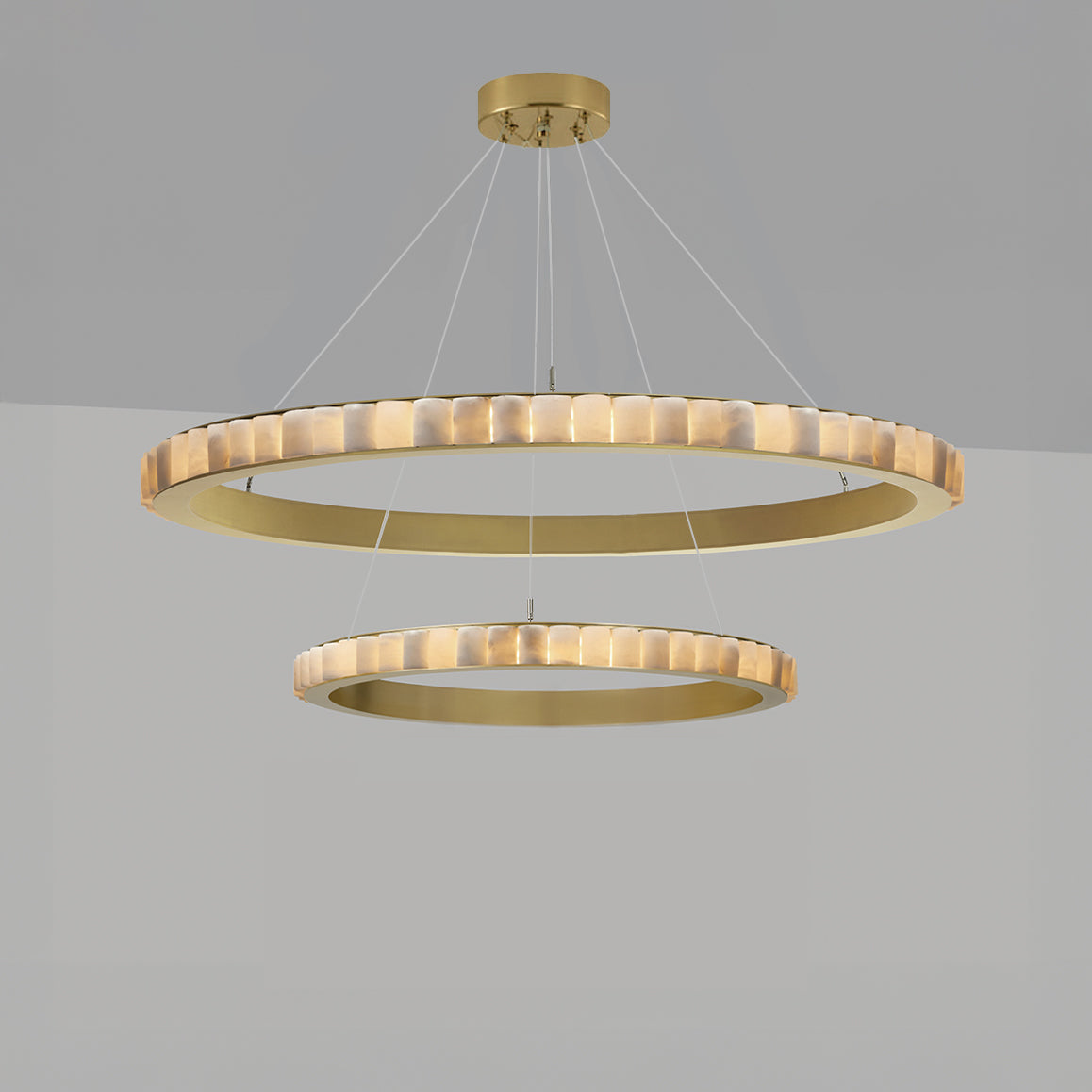 WOMO Multi-Tiered Alabaster Round Chandelier - WM2858