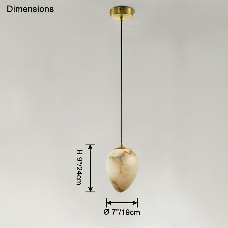 Lámpara colgante WOMO de alabastro irregular - WM2868