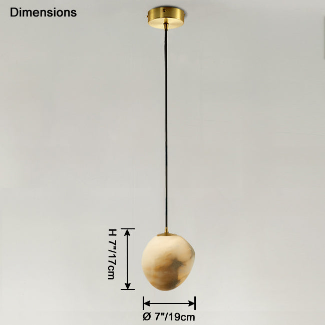 Lámpara colgante WOMO de alabastro irregular - WM2868