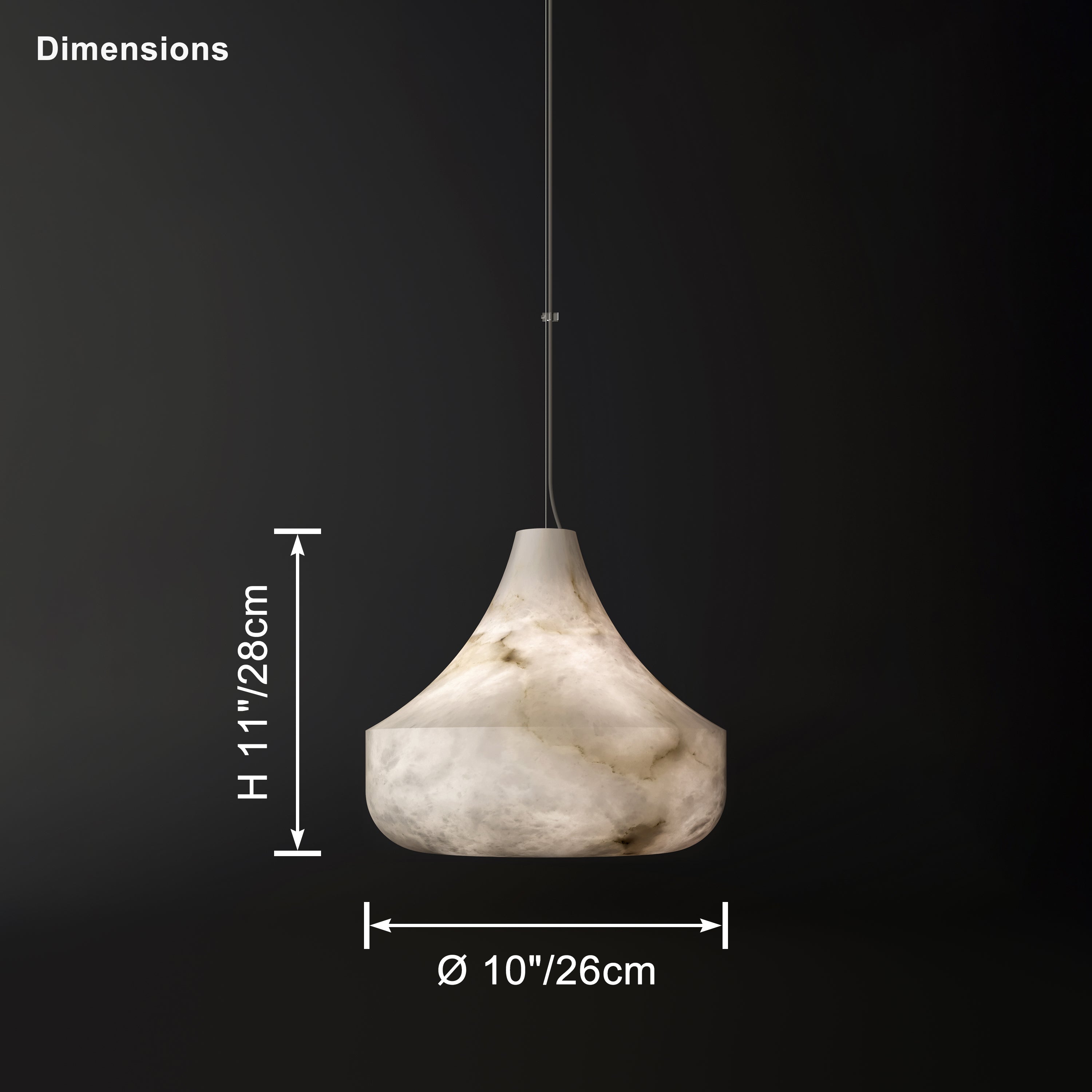 Lámpara colgante WOMO Cone Alabaster-WM2905