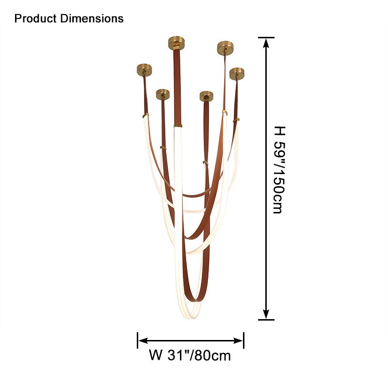 WOMO Leather Ribbon Chandelier - WM2908