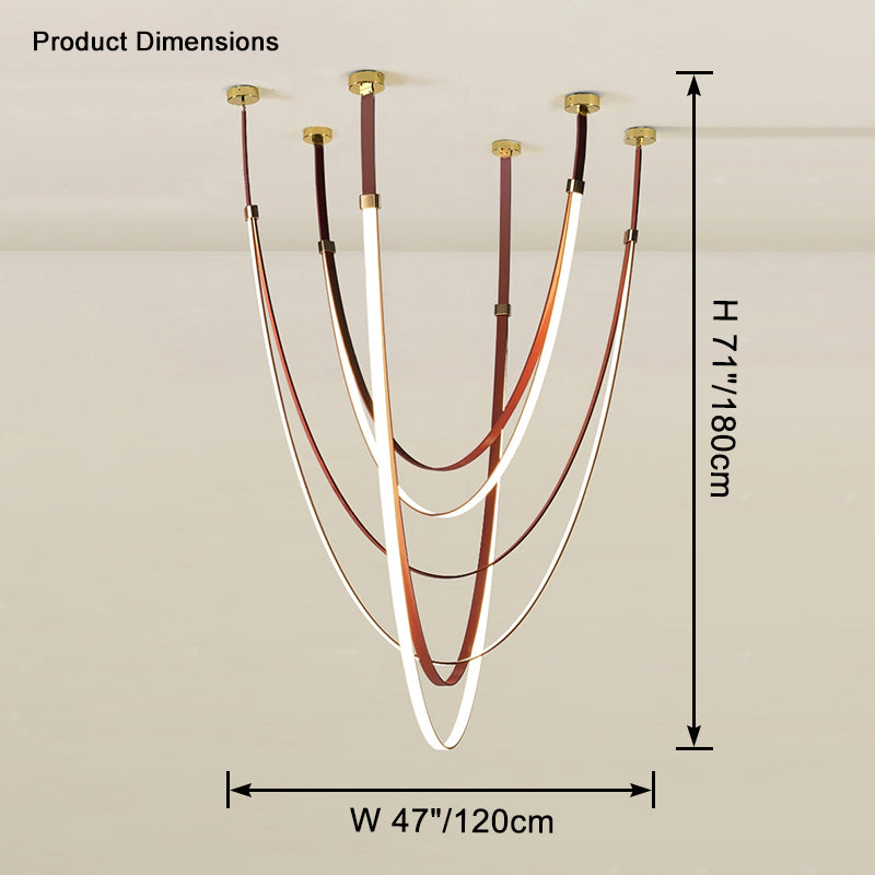 WOMO Leather Ribbon Chandelier - WM2908
