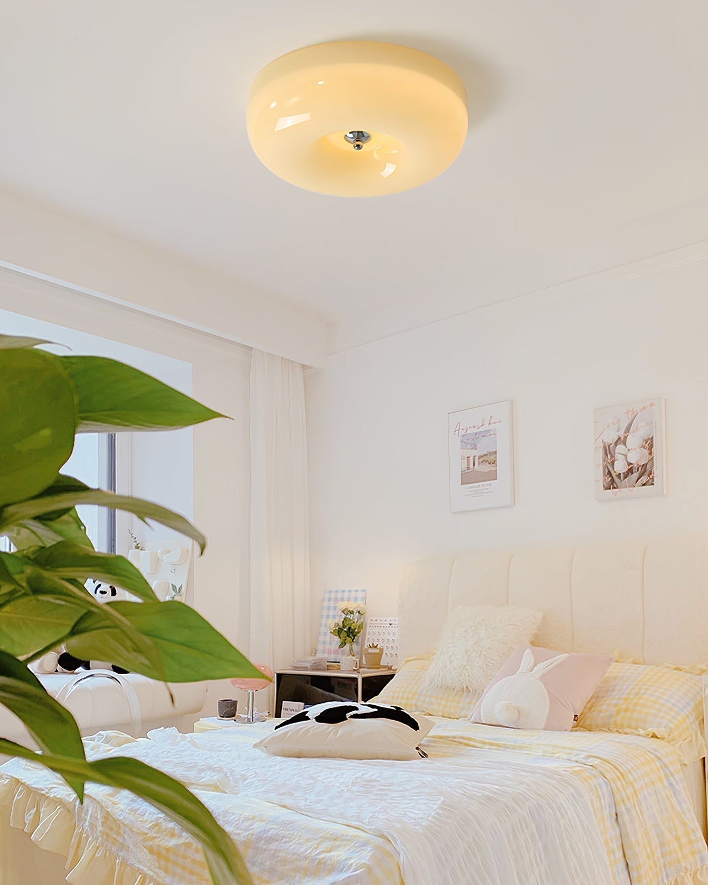 WOMO Round Milky Glass Ceiling Light - WM1134