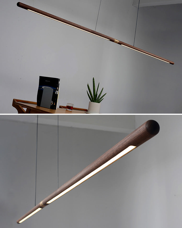 Lámpara colgante lineal LED WOMO color nogal - WM2520