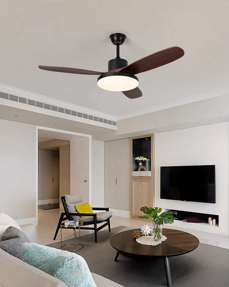 WOMO Ventiladores de techo con luz con 3 Aspas de Madera - WM5090
