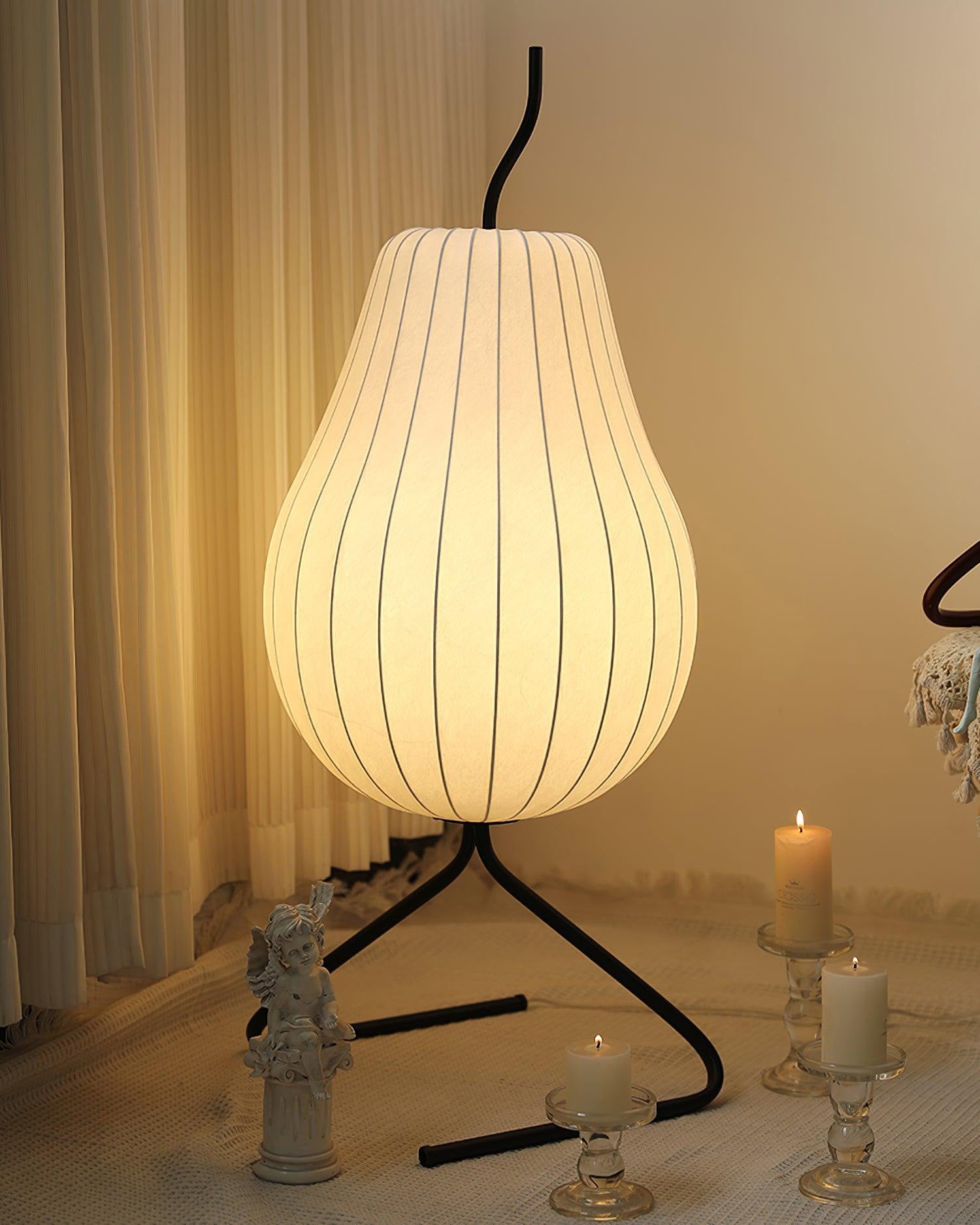 WOMO Pear Shaped Silk Floor Lamp - WM7126