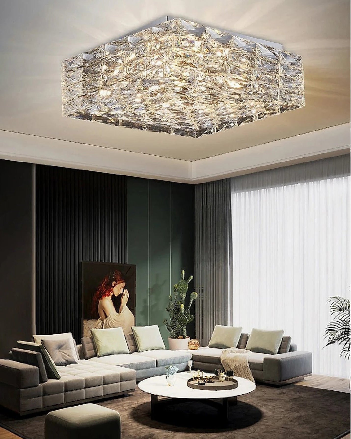 WOMO-WM1130 Square Recessed Glass Ceiling Lamp