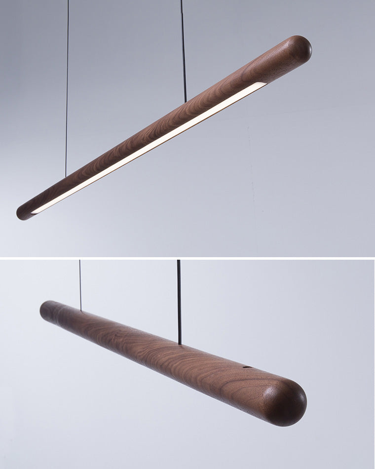 Lámpara colgante lineal LED WOMO color nogal - WM2520