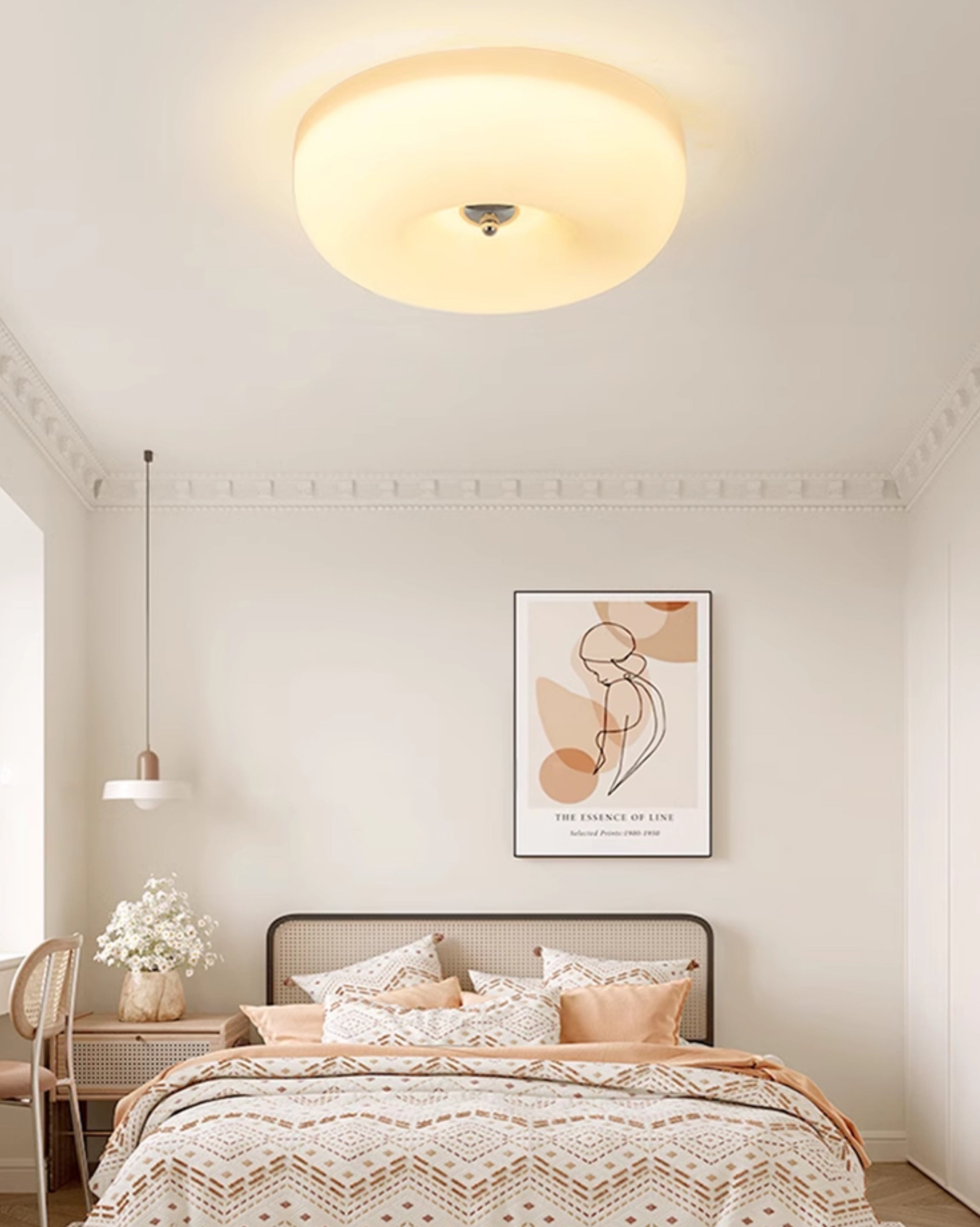 WOMO Round Milky Glass Ceiling Light - WM1134