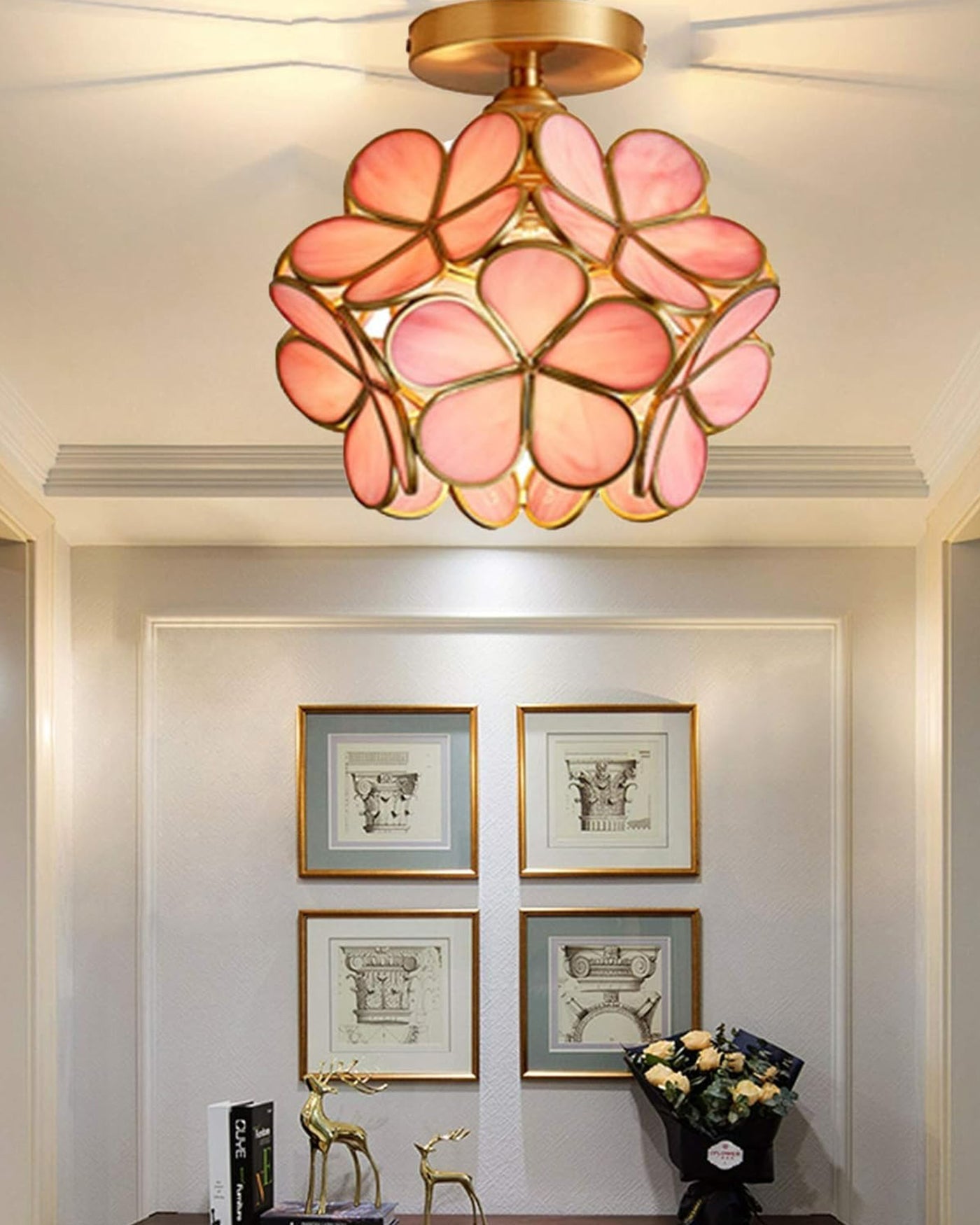 WOMO Tiffany Floral Ceiling Lamp-WM1128