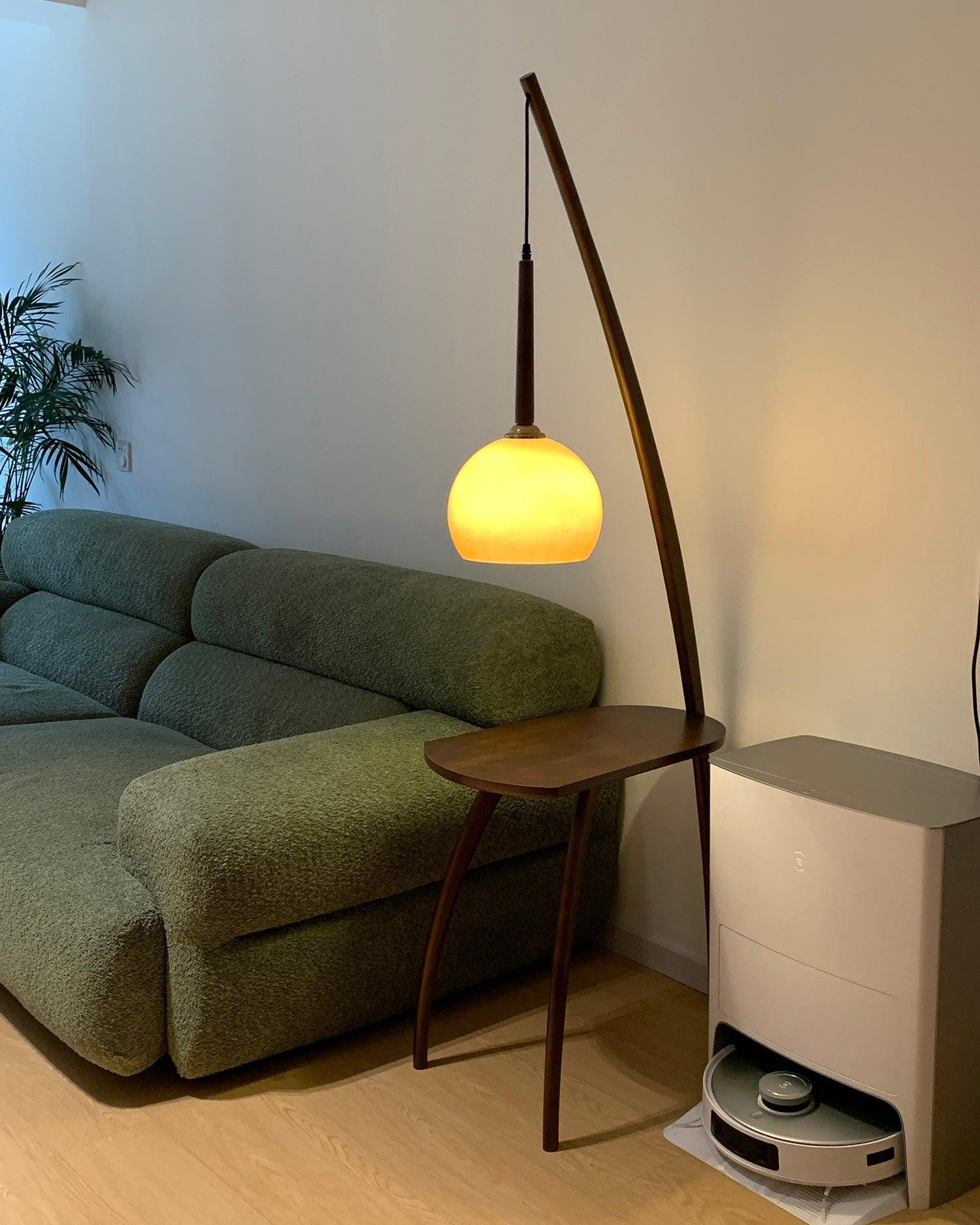 WOMO Wooden Hanging Floor Lamp with Table - WM7130