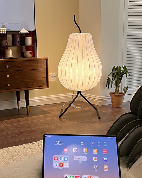 WOMO Pear Shaped Silk Floor Lamp - WM7126