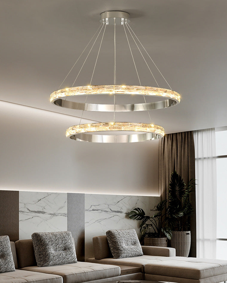 WOMO Lámparas Colgantes LED de Cristal Circular Escalonado - WM2491b