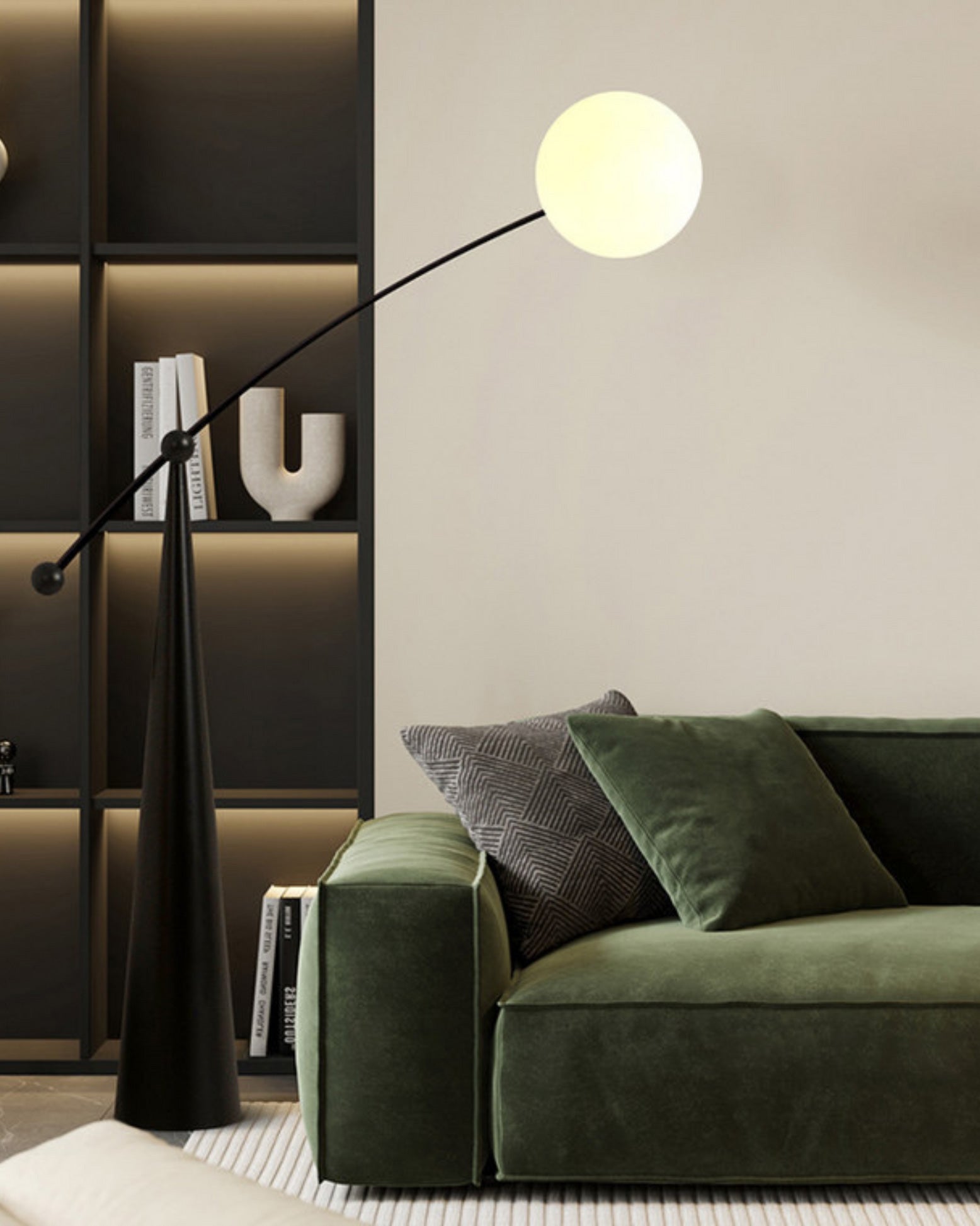 WOMO Cantilever Floor Lamp with Glass Globe - WM7129