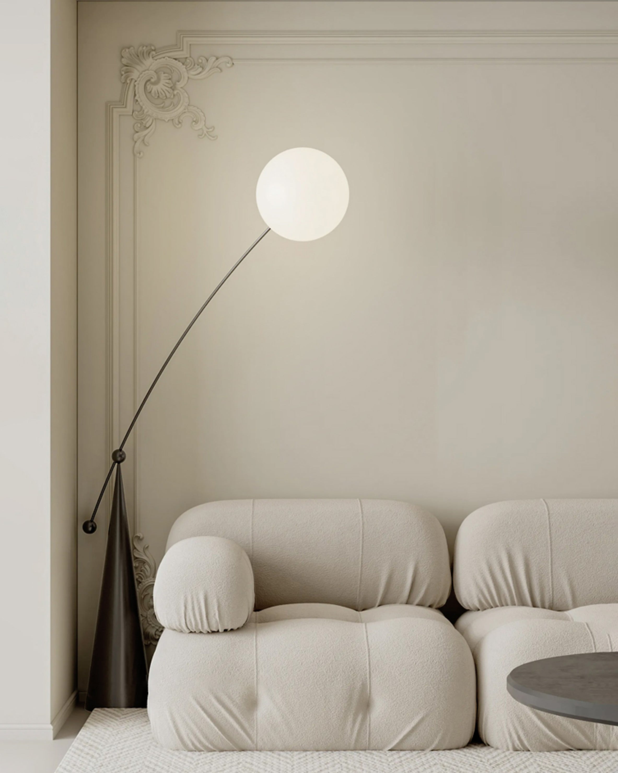 WOMO Cantilever Floor Lamp with Glass Globe - WM7129