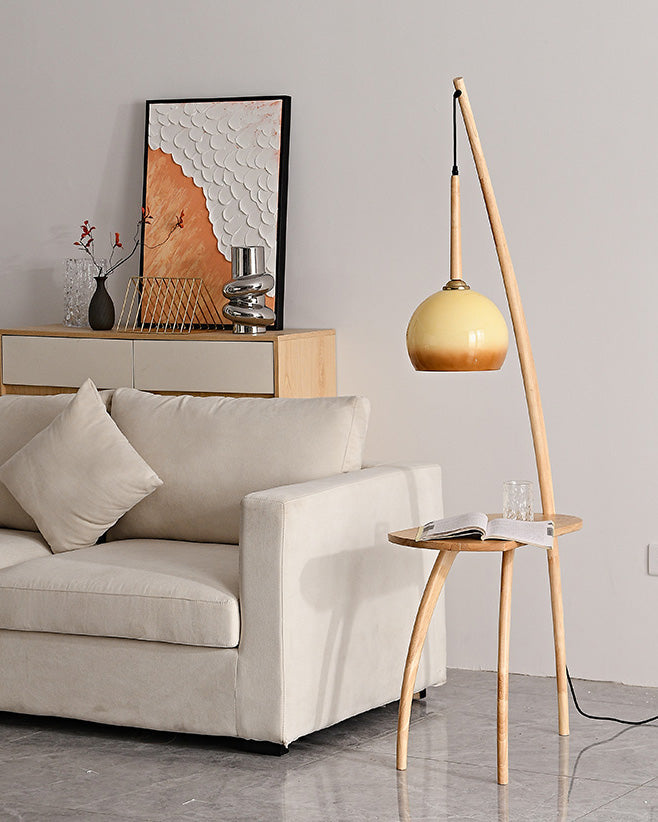 WOMO Wooden Hanging Floor Lamp with Table - WM7130
