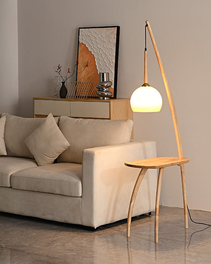WOMO Wooden Hanging Floor Lamp with Table - WM7130