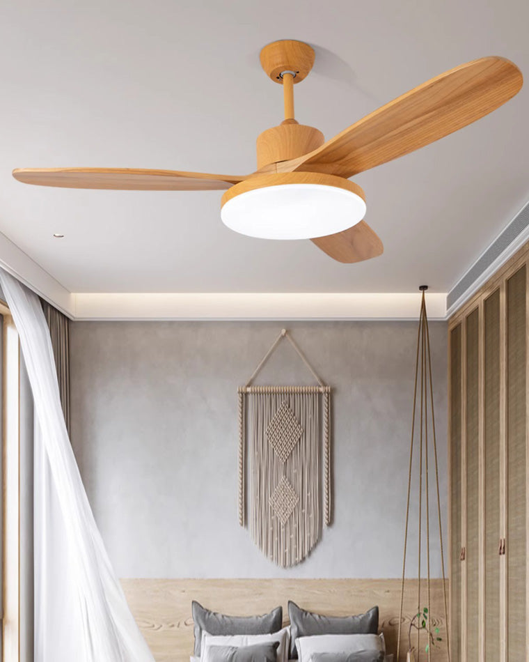 WOMO Ventiladores de techo con luz con 3 Aspas de Madera - WM5090