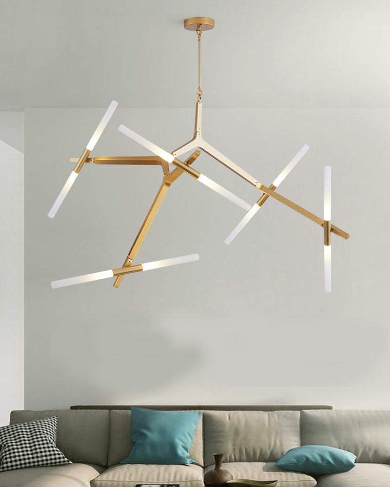 Lámpara de araña de rama dorada ajustable WOMO-WM2511
