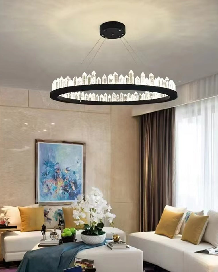 WOMO Rock Crystal LED Circular Chandelier - WM2715