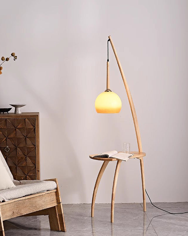 WOMO Wooden Hanging Floor Lamp with Table - WM7130
