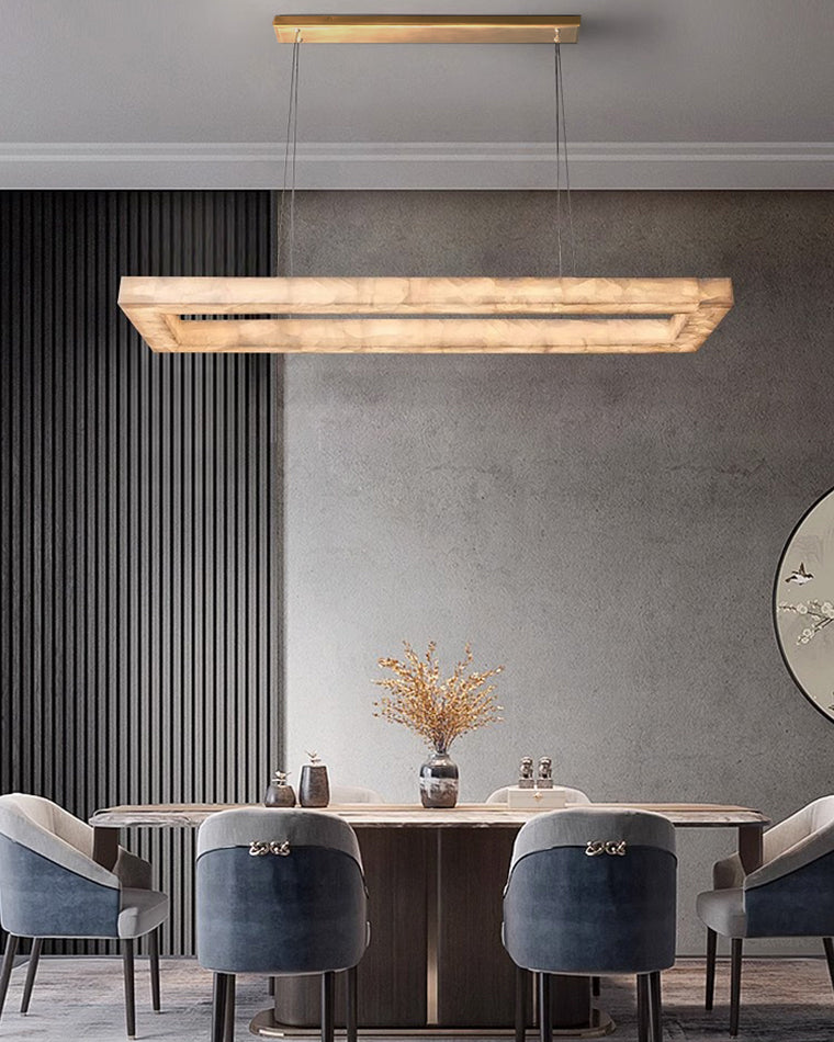 WOMO-WM2822 Alabaster Rectangular Chandelier