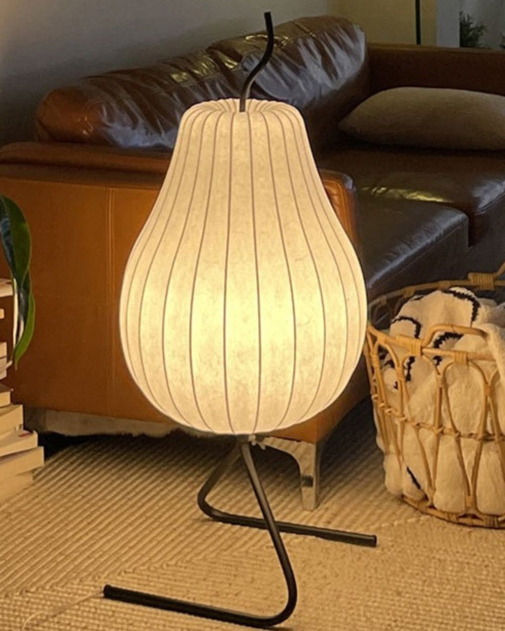 WOMO Pear Shaped Silk Floor Lamp - WM7126