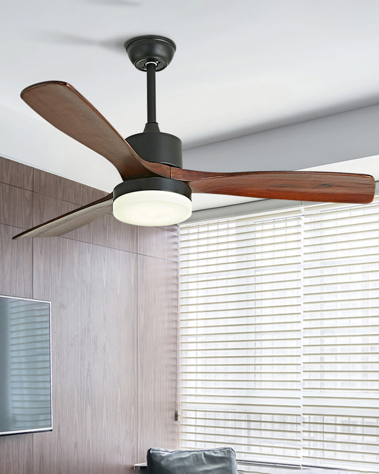 WOMO Ventiladores de techo con luz con 3 Aspas de Madera - WM5068