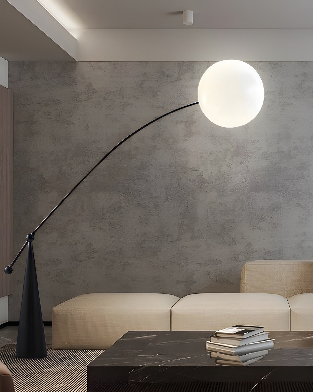 WOMO Cantilever Floor Lamp with Glass Globe - WM7129