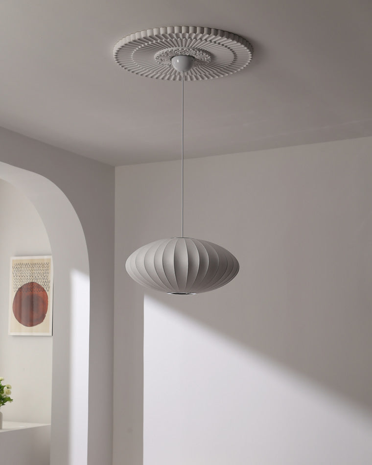 Lámpara colgante WOMO con forma de platillo volador de seda - WM2534