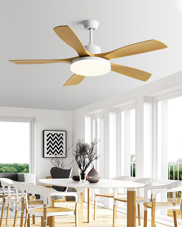 WOMO Ventiladores de techo con luz Escandinava con 5 Aspas - WM5125