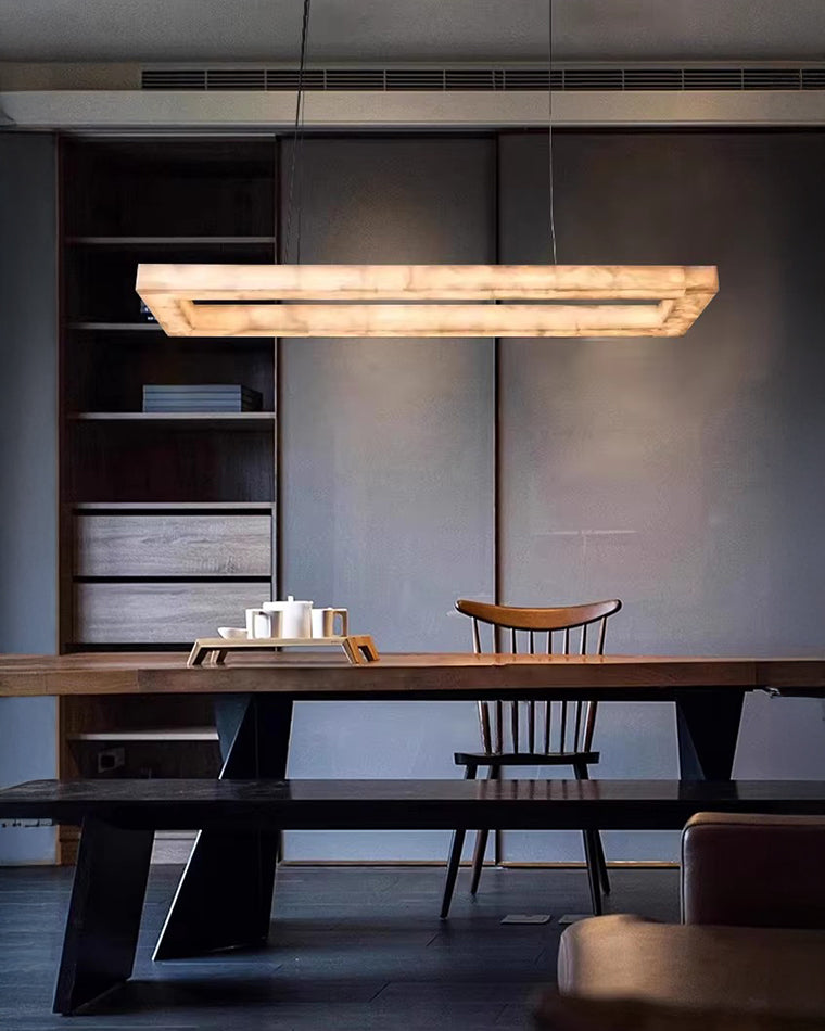 WOMO-WM2822 Alabaster Rectangular Chandelier