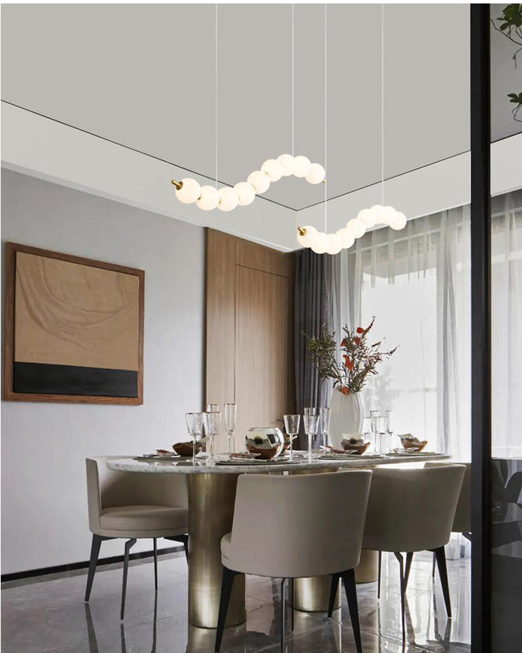 WOMO Lámpara de araña de comedor Pearl Globe de latón - WM2102d