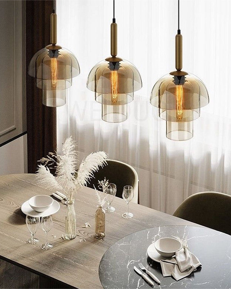 Lámpara colgante WOMO de cristal con forma de campana - WM2789