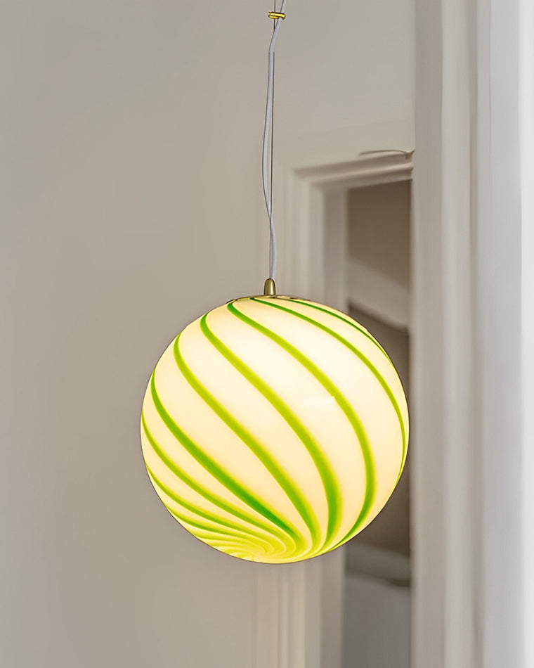 Lámpara colgante WOMO con globo de cristal en espiral - WM2613