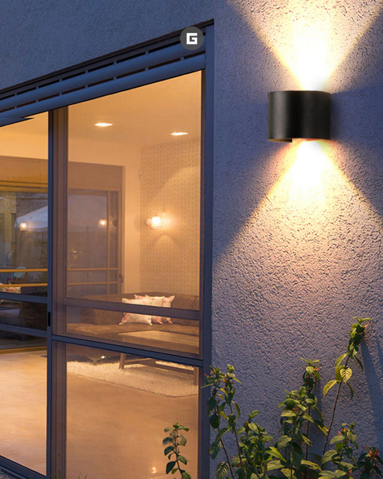 Lámpara de pared exterior WOMO con iluminación ascendente y descendente - WM9062